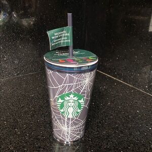 Starbucks Halloween Glow in the Dark Spider Web Tumbler 16oz